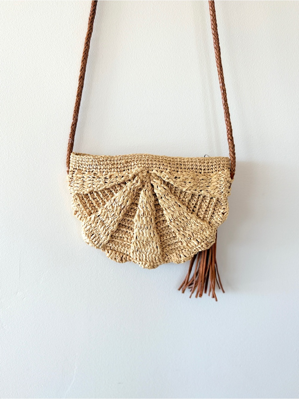 Mar Y Sol Zoe Crocheted Raffia Crossbody Bag - Natural - Picture 6 of 13